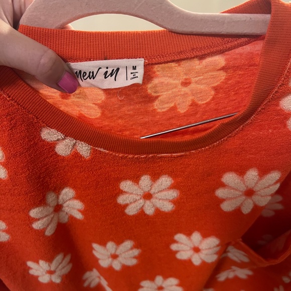 Orange Floral Terry Two Piece Set - Picture 2 of 4